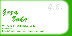 geza boka business card